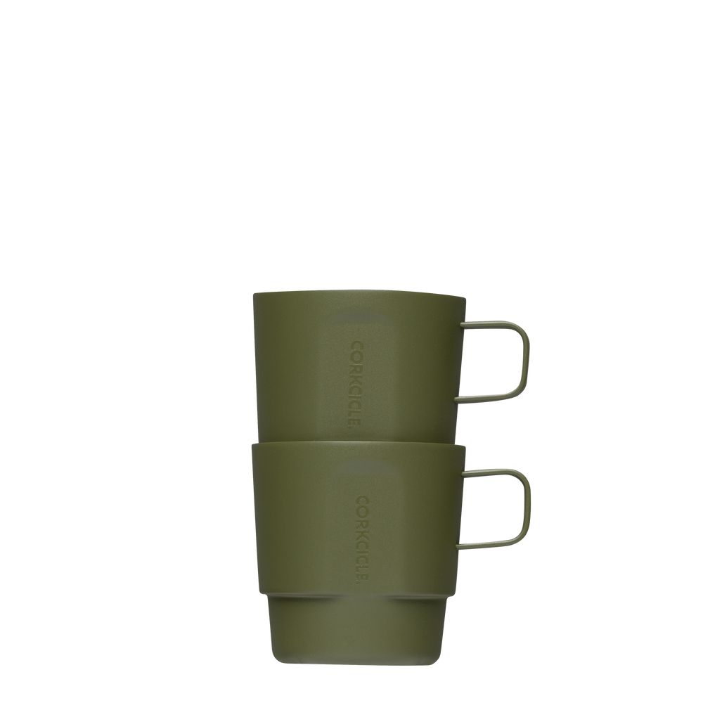 Cafe Stacker Set (2) - Classic Clean Style - 6oz / Olive